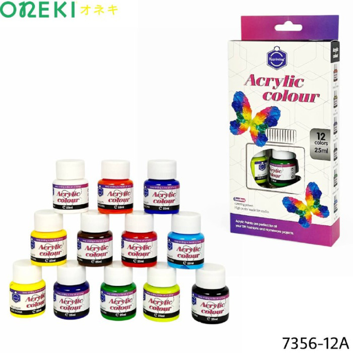 Краски акриловые художественные 12 цветов, 7356-12А