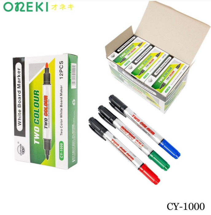 Маркер для доски двухсторонний 12 шт, CY-1000