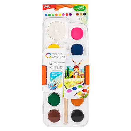 Акварель 12 түс Deli C10-12