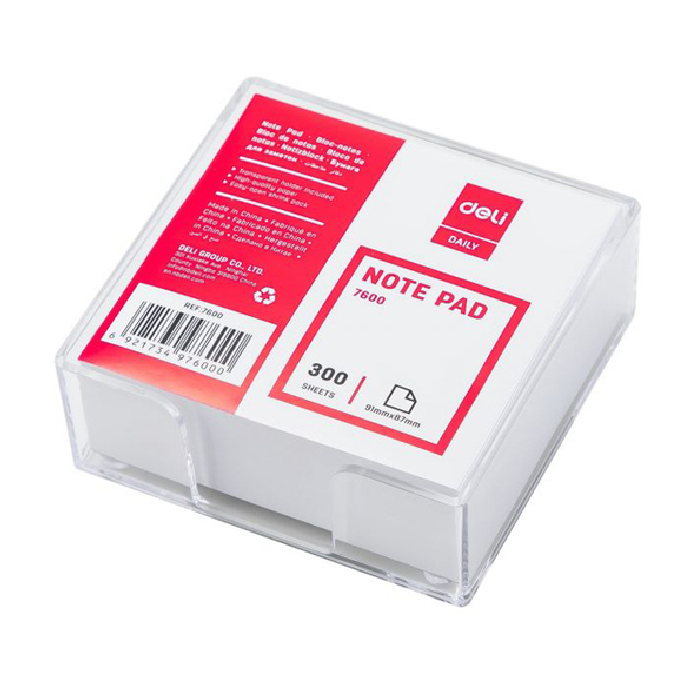 Бумага для заметок с подставкой 91x87x35mm Deli E7600 300 шт