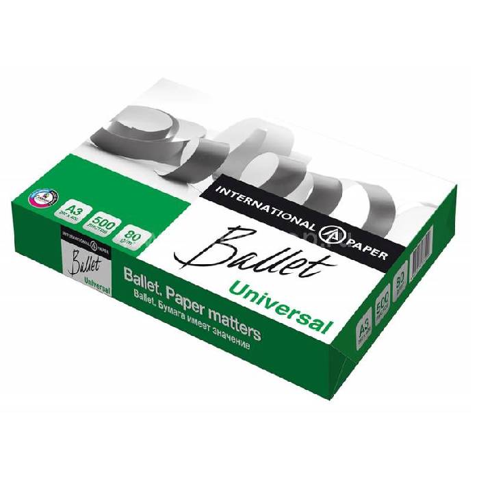Бумага International Paper Ballet Universal A3/80г/м2/500л./белый