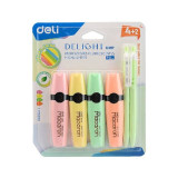 Набор текстовыделитель+ручки Deli U357/4цв