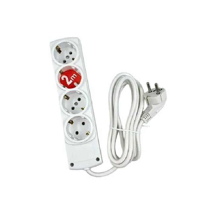 Удлинитель 4 гнезда 2метр 2P/10А/16A 250V MUTLUSAN
