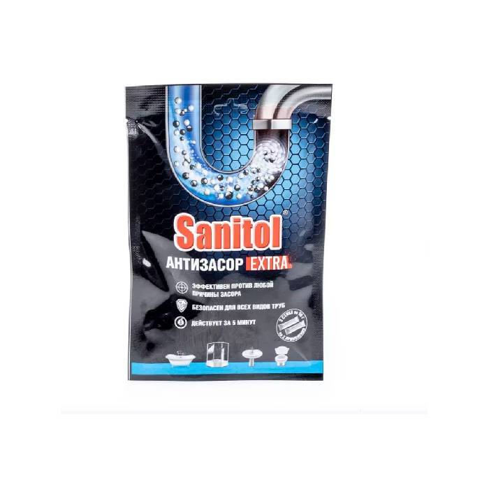 Средство Sanitol Антизасор Extra д/чистки труб