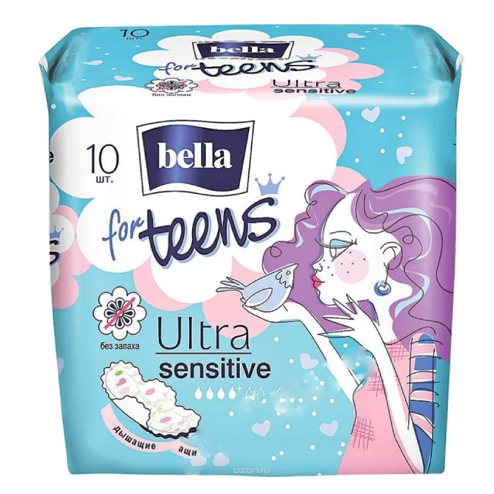 Прокладки гигиенические Bella Sensitive для подростков 10шт