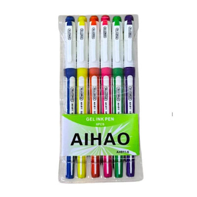 Цветные гелевые ручки AIHAO, AH811- 6, 6цв
