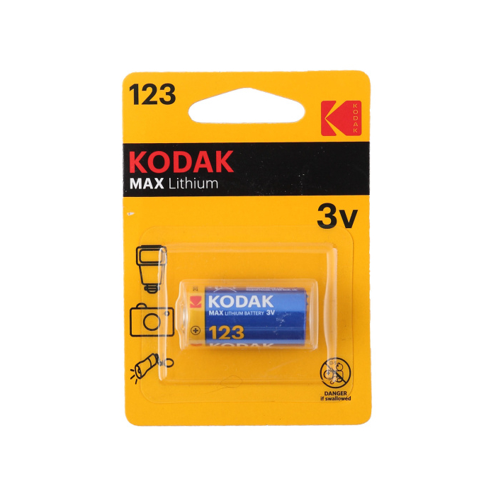Батарейка, Kodak, MAX, литиевая, 123A, 1 шт, блистер с европодвесом