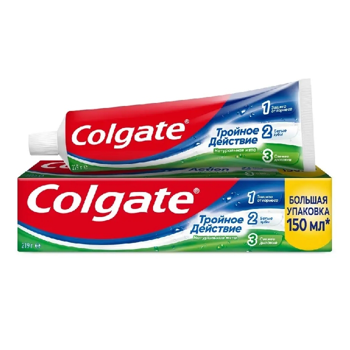 Зубная паста Colgate Тройное действие » Натуральная мята » 150мл