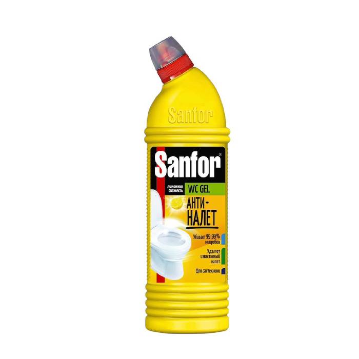 Средство санитарно-гигиеническое Sanfor WС гель, 1000 г, LEMON (антиналет)