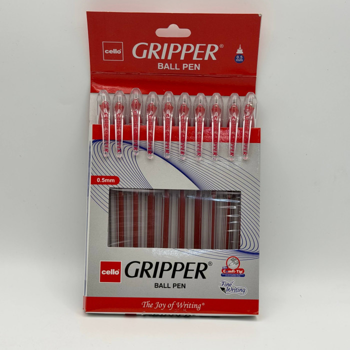 калем кызыл 0,5 мм BIC-CELLO GRIPPER оригиналдуу