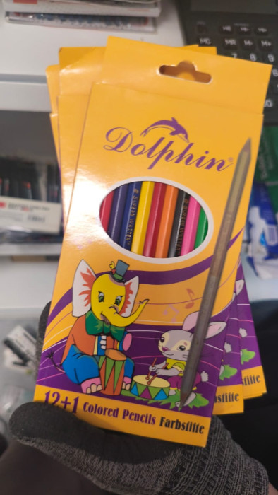 Карандаши цветные Dolphin 12+1