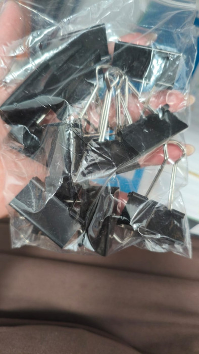 Зажимы для бумаг Binder Clips 41 мм, черные
