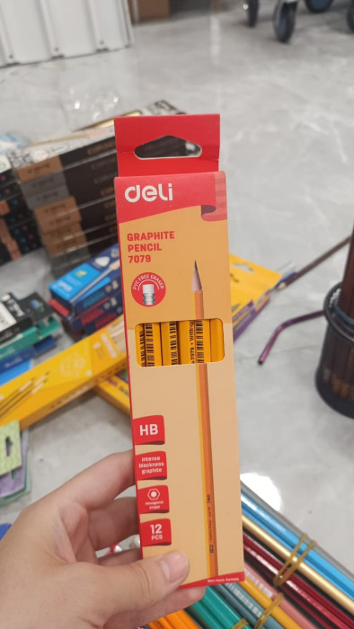 Карандаши Deli HB, красная упаковка